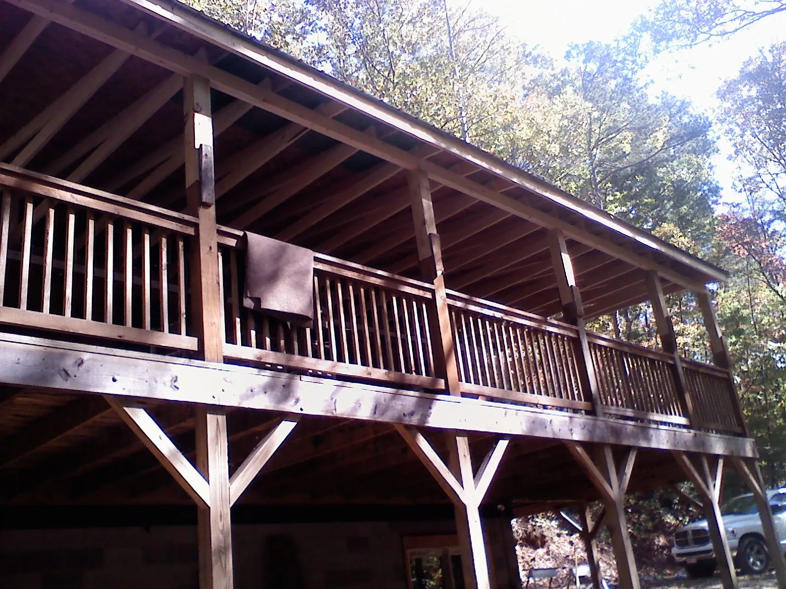 Timber framing under a new elevated porch and deck — Roof Leak Repair in Sonoma by Roofing Brothers